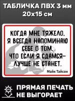 Табличка информационная Когда мне тяжело 20х15 см