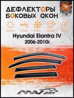 Дефлекторы боковых окон на Hyundai Elantra IV (HD) 2006-2010г. / Ветровики на Хендай Элантра