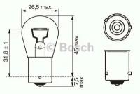 BOSCH Лампа PY21W 12V 21W PURE LIGHT (CB) 1987302213, 1шт