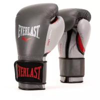 Перчатки тренировочные Everlast Powerlock 12oz серые/красные