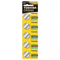 Батарейка Toshiba CR2025, в упаковке: 5 шт