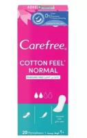 Carefree прокладки ежедневные Cotton Feel Normal, 2 капли, 20 шт