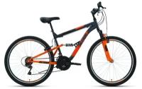 Горный велосипед Altair MTB FS 26 1.0 2021, темно-серый/оранжевый, рост 16"