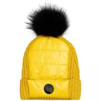 Двойная вязаная шапка Gulliver, размер 50, цвет желтый