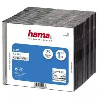 Коробка HAMA H-51167 Slim Box, 25шт, прозрачный+черный [00051167]