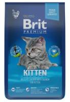 Сухой корм для котят Brit Premium Kitten с курицей и лососем,8 кг