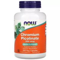 Жиросжигатели NOW Chromium Picolinate 200 mcg. 250 вег.капс