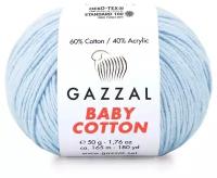 Пряжа Gazzal Baby Cotton (Газзал Беби Коттон) - 1 моток Небесный (3429) 60% хлопок, 40% акрил 165м/50г