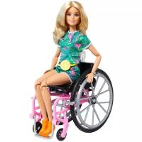 Кукла Barbie в инвалидном кресле GRB93 розовый