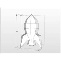 3D-конструктор оригами фигура Ракета подарочный набор на новый год 2022 для сборки полигональной фигуры