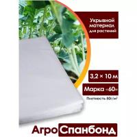 Body Pillow Спанбонд укрывной 3,2х10 м плотностью 50 г/м2, Марка "60" / Агротекстиль для теплиц, растений / Нетканый укрывной материал