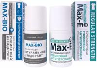 Антиперспирант от пота Max-f Regular Strength 15% и Дезодорант MAX-BIO кристалл Сила природы