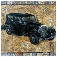 Постер на холсте Ретро авто (Retro car) №2 30см. x 30см