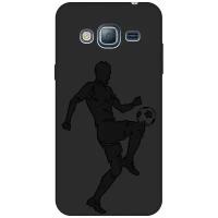 Матовый чехол Football для Samsung Galaxy J3 (2016) / Самсунг Джей 3 2016 с эффектом блика черный