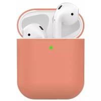 Силиконовый чехол Ultra Slim для AirPods 1/2, персиковый, Deppa 47040