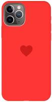 Силиконовый чехол на Apple iPhone 11 Pro / Эпл Айфон 11 Про с рисунком "Heart" Soft Touch красный