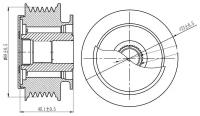 Ролик привод. ремня для а/м VW Transporter (95-) 2.5d (обгонная муфта) (CM 6776)