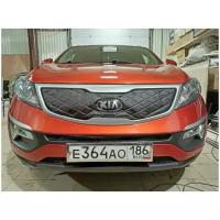 Утеплитель радиатора зимний для Kia Sportage 3 2011-2015 (комплект из трёх утеплителей)