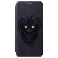 Чехол-книжка Book Art Jack для Samsung Galaxy S21 Ultra с принтом "Grand Owl" черный