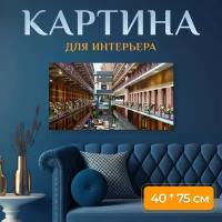 Картина на холсте "Отель, в помещении, интерьер" на подрамнике 75х40 см. для интерьера