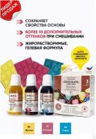 Набор пищевых красителей CHOCOLATE креда (KREDA) 3 цвета Oil-gel (плюс карта смешивания цветов), жирорастворимые гелевые, 3шт*20мл