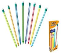 Карандаш чернографитный HB, BIC Evolution Stripes, c ластиком, корпус с полосками, микс