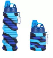 IBRICO/Спортивная складная бутылка для воды с карабином. 500мл