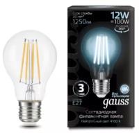 Лампа Gauss Filament А60 12W 1250lm 4100К Е27 LED 102902212