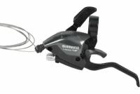 SHIMANO Шифтер/ручка тормоза SHIMANO ST-EF51-AL2A,левая,3-пер.,трос 1750мм, для V-brake,черная VZ236019