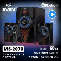 АС MS-2070, черный (60 Вт, Bluetooth, подсветка, пульт, дисплей, FM, USB, SD)