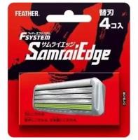 Сменные кассеты Feather Samurai Edge, красный, 4 шт