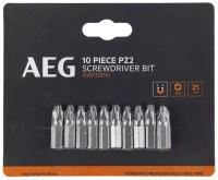 Биты AEG 10шт.РZ2x25mm ASDPZ22510 4932479522