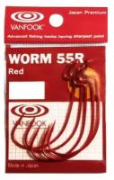 Крючок офсетный Vanfook WORM-55R Red №5/0