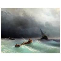 Репродукция на холсте Буря на море (Storm at sea) Айвазовский Иван 52см. x 40см