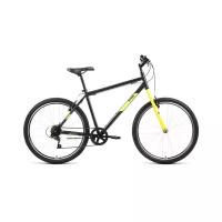 Велосипед ALTAIR MTB HT 26 1.0 (26" 7 ск. рост. 17") 2022, черный/желтый, RBK22AL26099