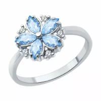 Кольцо Diamant online, серебро, 925 проба, фианит