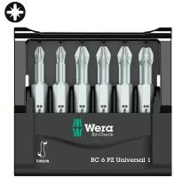 Bit-Check 6 PZ Universal 1 набор бит торсионных, 6 пр., 1/4" E6.3 Wera WE-056471