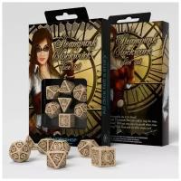 Набор кубиков Q-workshop Steampunk Clockwork Beige & brown Dice Set (7)