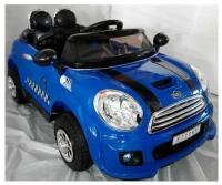 Электромобиль Mini Cooper E777KX синий с монитором