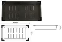 Поддон коландер для мойки ZorG MASTER ZM 03 GRAFIT графит черный, нержавеющая сталь с PVD, 418х235х40 мм