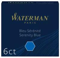 Картриджи чернильные Waterman International, синий, 6шт, картонная коробка