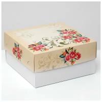 Кондитерская упаковка, короб, "Красные розы", 30 х 30 см, 2 кг