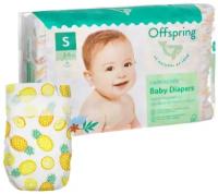 Offspring подгузники S (3-6 кг), 48 шт., ананасы