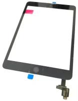 Сенсорное стекло (тачскрин) для iPad mini 1, 2 с коннектором (OEM) Черный