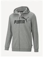 Ветровка PUMA/58670003/Essentials Big Logo Full-Zip Men's Hoodie /серый/M