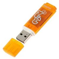 Флешка Smartbuy Glossy series Orange, 32 Гб, USB2.0, чт до 25 Мб/с, зап до 15 Мб/с,оранжевая