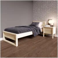Кровать односпальная деревянная в итальянском стиле 80x190 см из массива берёзы Hansales, каркас с ортопедическим реечным дном и изголовьем