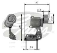 GATES T38410 Ролик приводного ремня Toyota. Lexus RX350 2.5-3.5-4.0 03