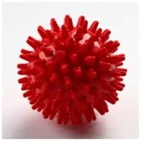 Малышок Мяч-ёжик «МалышОК!», диаметр 65 мм, цвет красный, в пакете