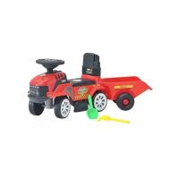 Каталка детская EVERFLO Tractor ЕС-913Т red c прицепом